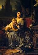 Leon Cogniet Portrait of Maria Brignole-Sale De Ferrari with her son oil painting artist